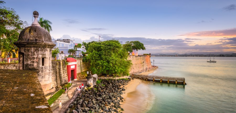 San Juan, Puerto Rico Caribbean coast along Paseo de la Princesa
