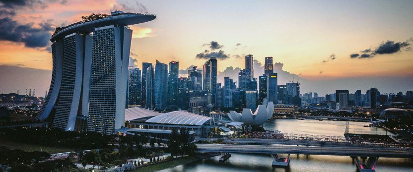 Singapore skyline.