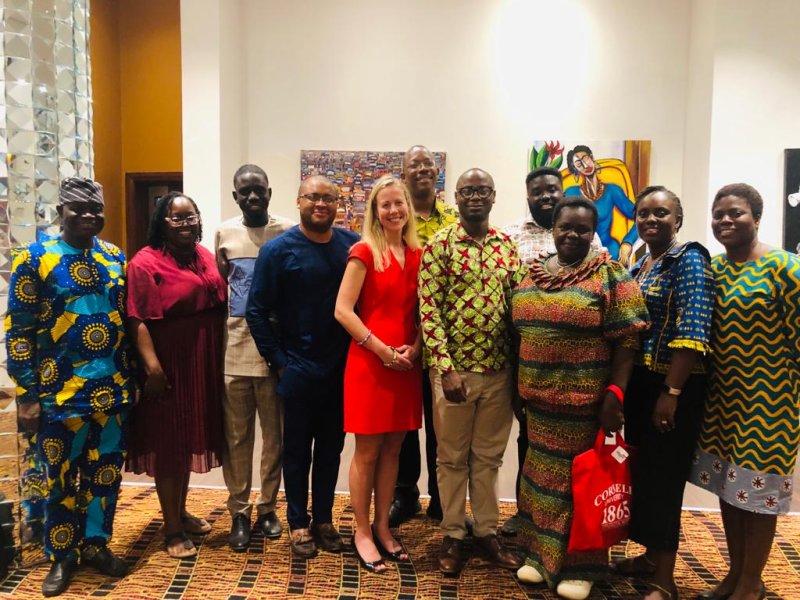 Rachel Beatty Riedl with a group of Cornell alumni to support Global Hubs