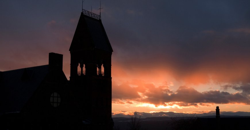 Cornell Tower at dusk