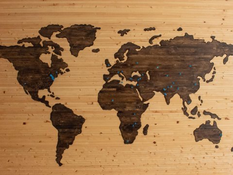 Wood texture map of the world 