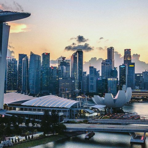 Singapore skyline.