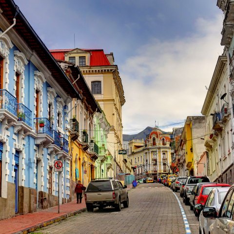 Street scene in Quito, Ecuador. 